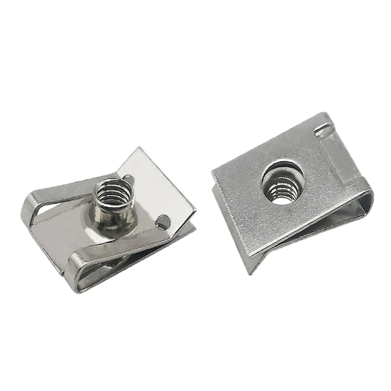 10pcs สแตนเลสสตีล U ประเภทคลิปด้าย M6 M5 M4 M8 8 มม.5 มม.6 มม.4mm Reed Nuts สําหรับรถยนต์รถจักรยานยนต์สกู๊ตเตอร์ ATV Moped