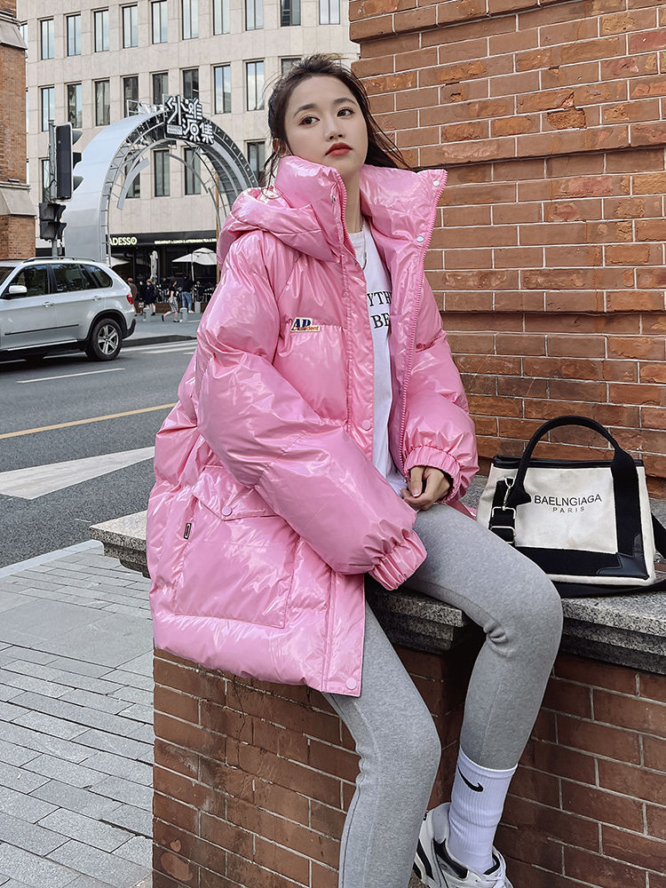 High Quality Warm Winter Woman Jacket Hooded Parka Thickened Puffer Jacket Down Cotton Coat Korean Windproof Outerwear Pink