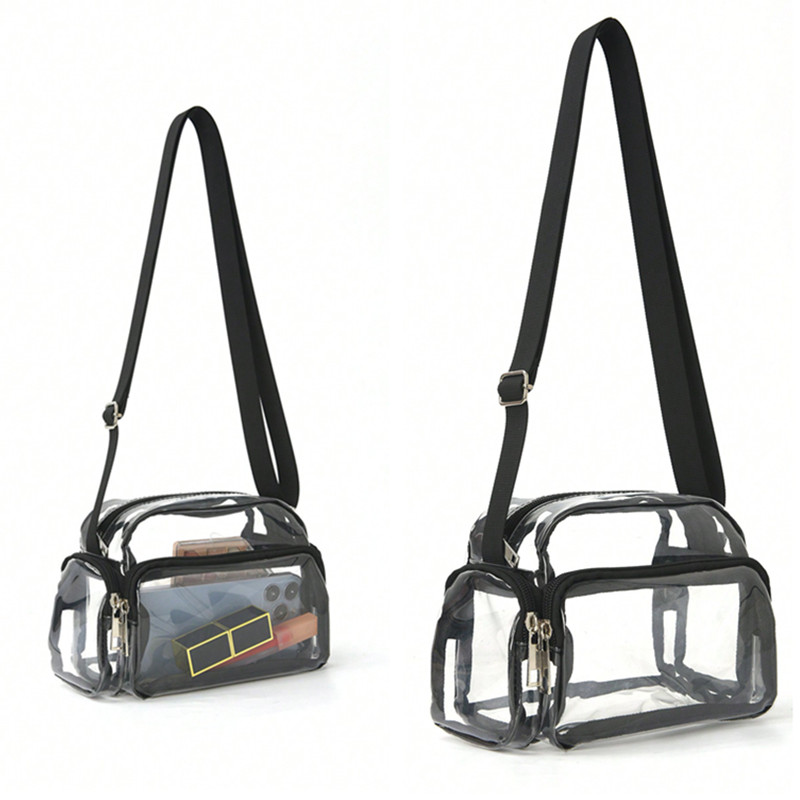 Bolso cruzado ligero e impermeable para mujer, bolsa de mensajero de viaje de verano, transparente, a la moda, Simple, adecuado para múltiples bolsillos