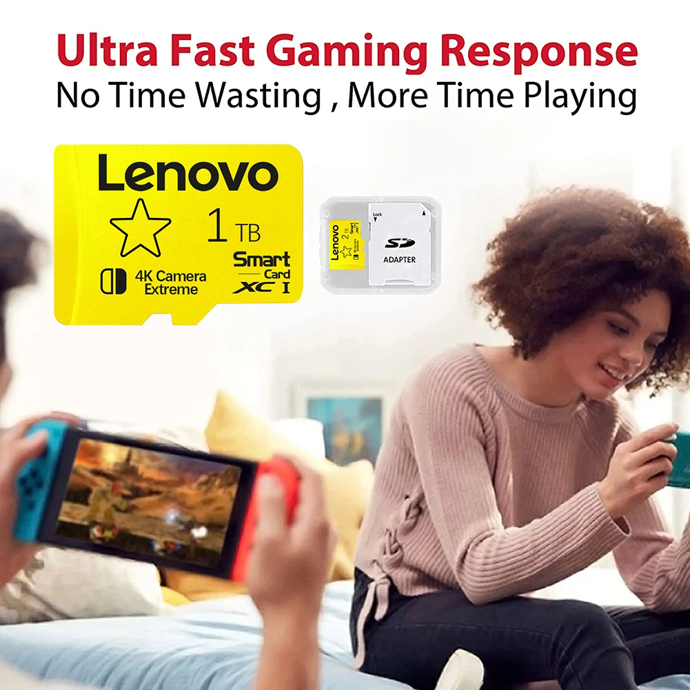 Original Lenovo 2TB Micro TF SD Card SD Card TF/SD 128GB 512GB MicroSD Mini Memory Card Class10 For Camera/Phone/Switch/Drone