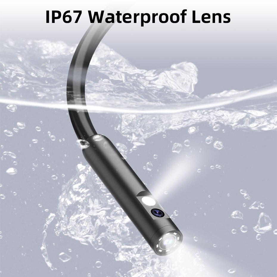 KERUI Dual Lens Industrial Endoscope Inspection Camera 4.3" LCD With Light HD 1080P IP67 Waterproof Borescope LED Sewer Car