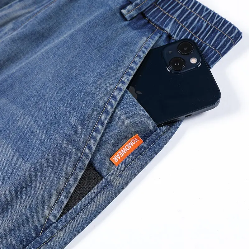 Pantalones vaqueros finos y ligeros de verano para hombre, pantalones vaqueros de Lyocell de corte recto, elásticos, elegantes, informales, nuevo estilo, elásticos, ajuste relajado, Telaxed