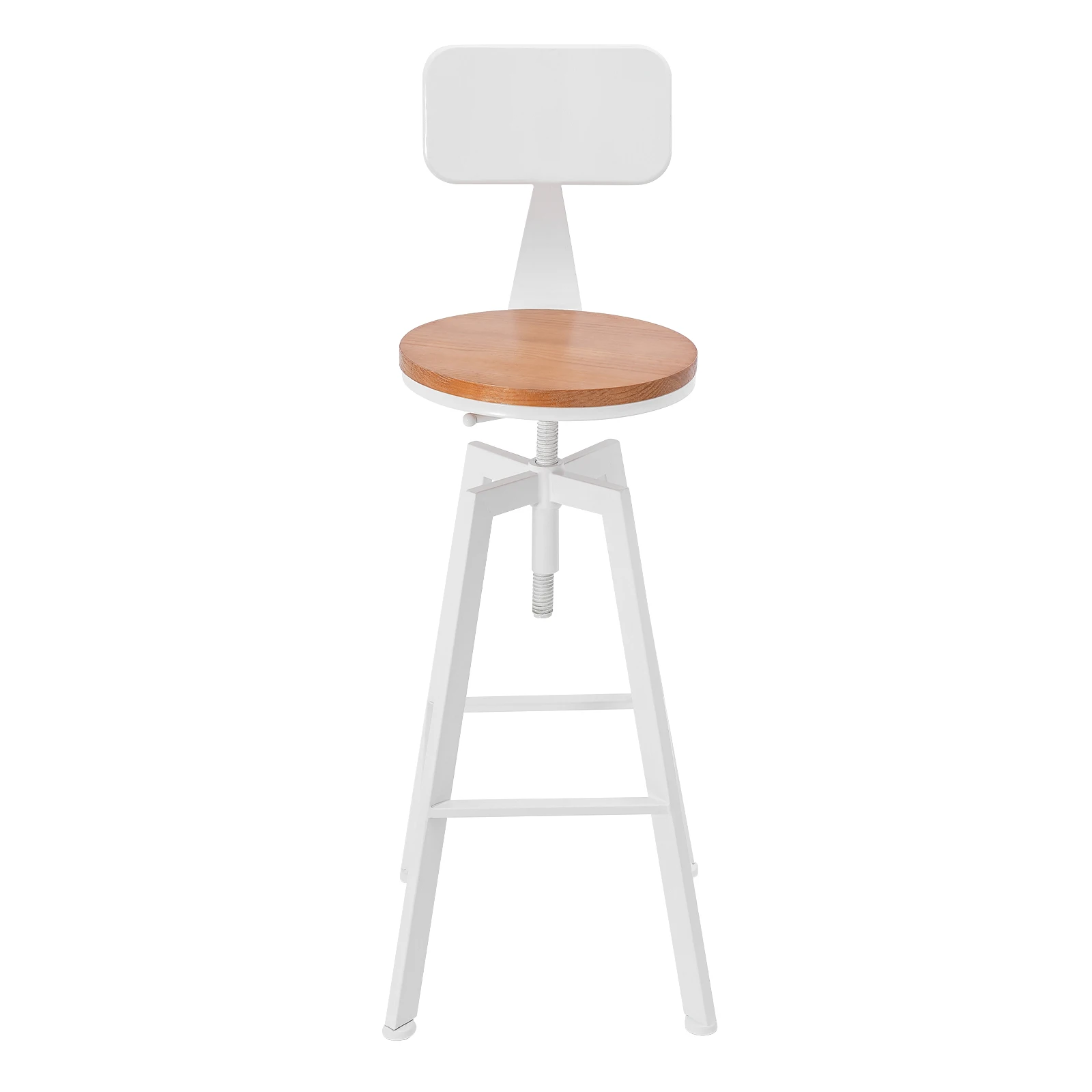 Conjunto de bancos de bar par de bancos de bar de ferro forjado branco com encosto de altura ajustável bancos modernos