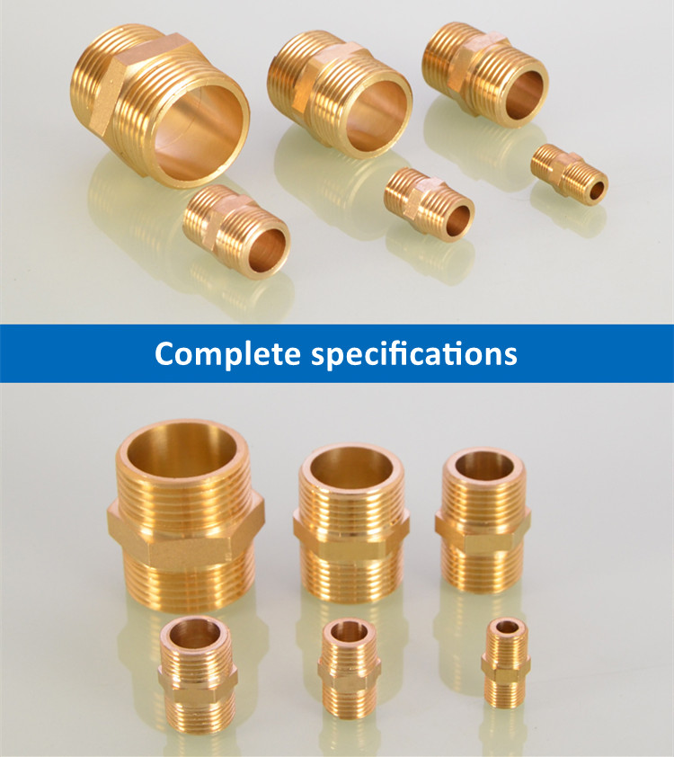 真鍮パイプ六角ニップル継手 1/8 "1/4" 3/8" 1/2" 3/4" 1" BSP おねじクイックアダプターカプラーコネクタ水油ガス用