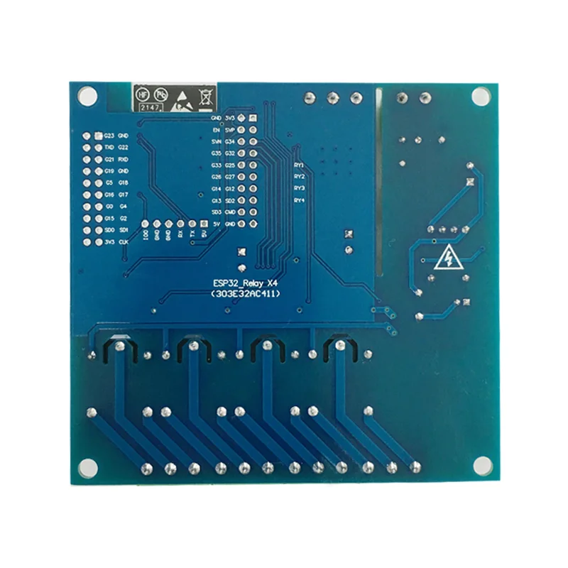 บอร์ดพัฒนา ESP32-WROOM โมดูลรีเลย์4ทาง ESP32แหล่งจ่ายไฟ ac/dc ผ่าน WiFi บลูทูธ BLE