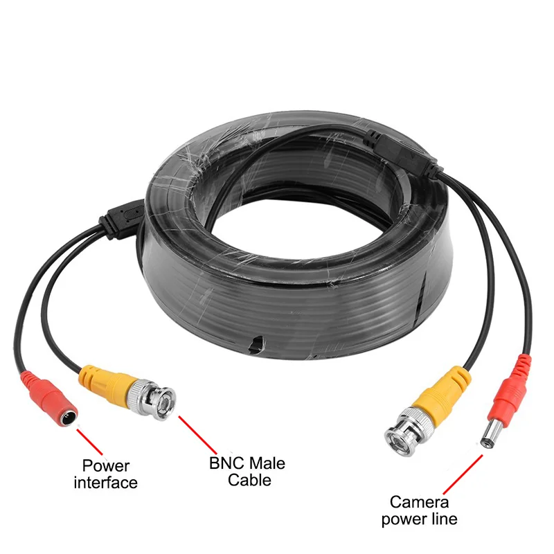 Cable de alimentación de vídeo BNC para sistema de seguridad de cámara de vigilancia AHD analógica, accesorio CCTV, 5M