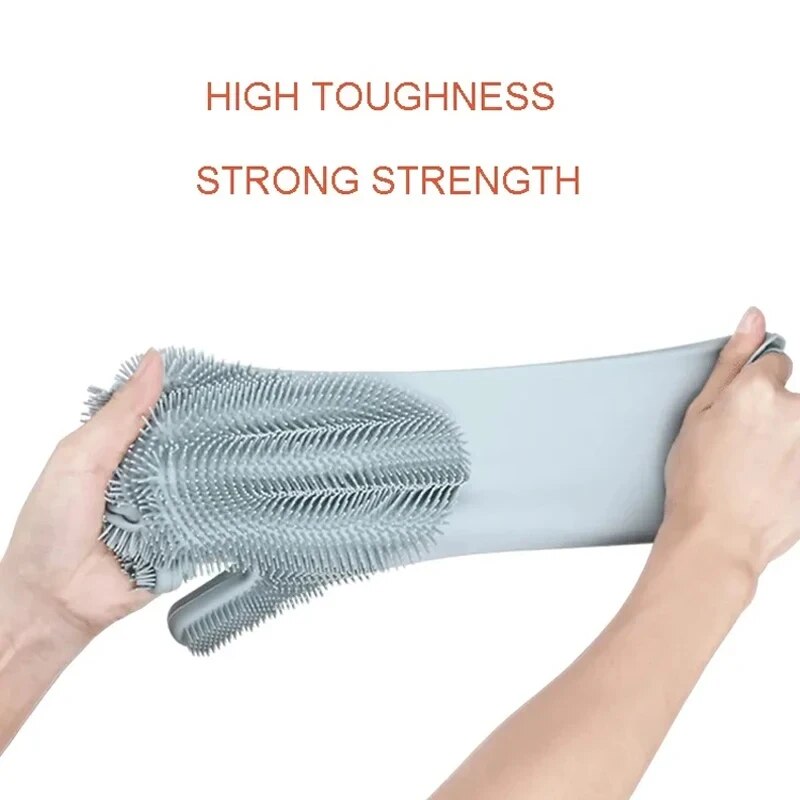 Luvas de limpeza para lavar louça, luvas mágicas de borracha de silicone para lavar louça, esponja doméstica, ferramentas de limpeza de cozinha