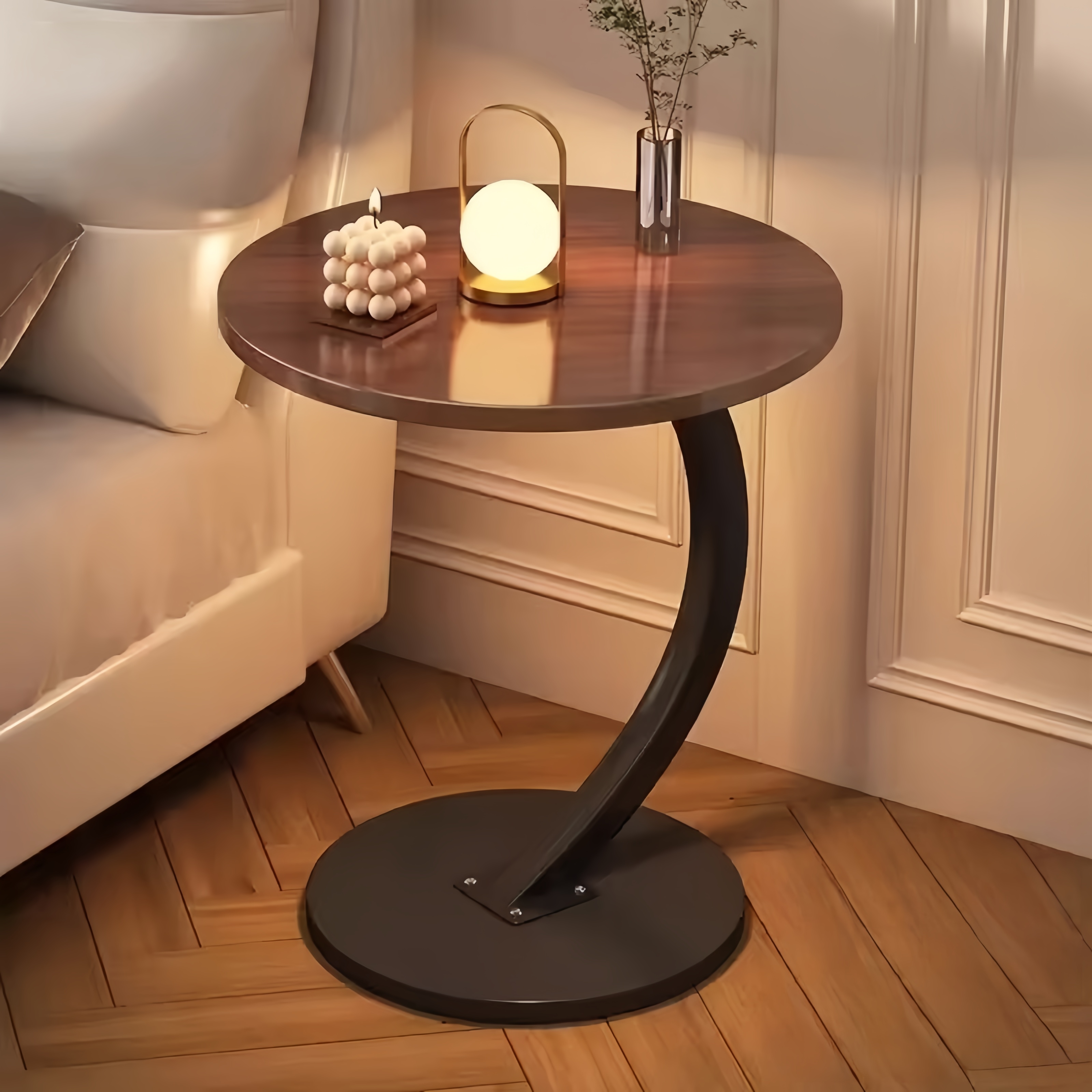 Centre de table basse de salon moderne, mini table basse d'appoint au sol rond – Meubles de salon peu encombrants pour la maison