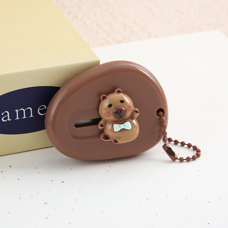 Mini cuchillo de utilidad portátil retráctil, papelería de conejillo de indias de dibujos animados, cortador de caja de papel hecho a mano, cuchillo de desembalaje de sobre exprés