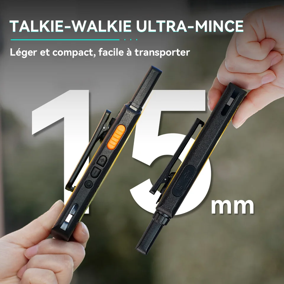 Retevis B63S (3e génération RT622) talkie-walkie 2 pièces avec écran LCD talkie-walkie Ultra-fin sans licence Type C pour Camping randonnée