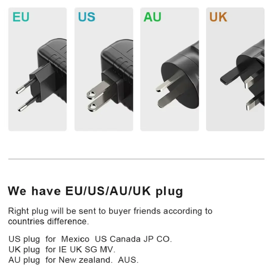100-240V AC to DC Power Adapter Supply Universal Charger adapter 12V 1A 2A 3A EU/US Plug 5.5mm x 2.5mm Plug For Led Strip Light