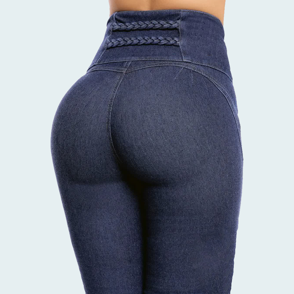 Mode Dünne Bein Elastische Jeans Frauen Hohe Taille Dünne Denim Hosen Oversize Hosen Gestaltung Butt Lift Jeans