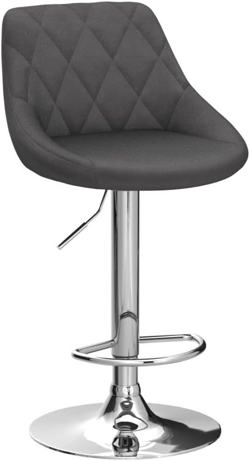 Barhocker 2er Set, Hocker höhenverstellbar drehbar, gepolsterter Samtsitz, mit Backrest Fußstütze,Dunkelgrau, BH138dgr-2