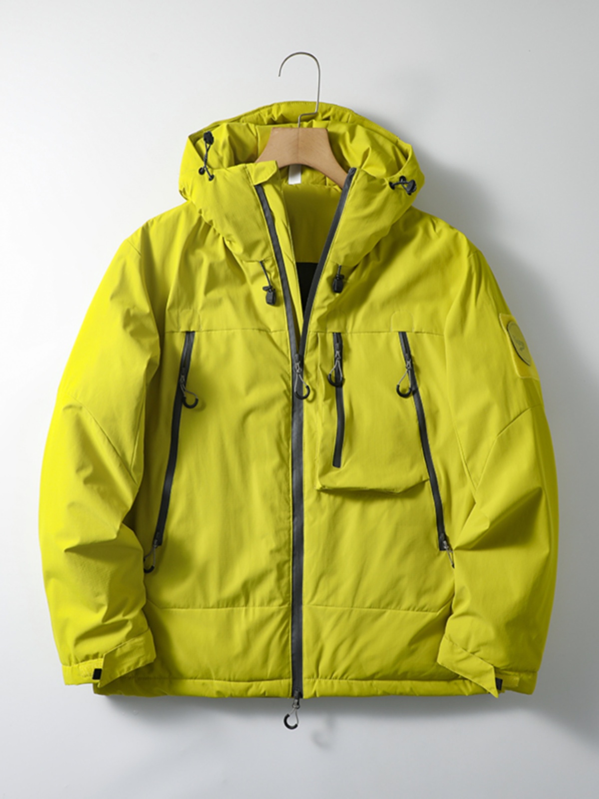 Thickened Outdoor Workwear Windproof Taped Zipper Hooded Jacket Men's Winter Warm Cotton Vest Fashionable Urban Sle