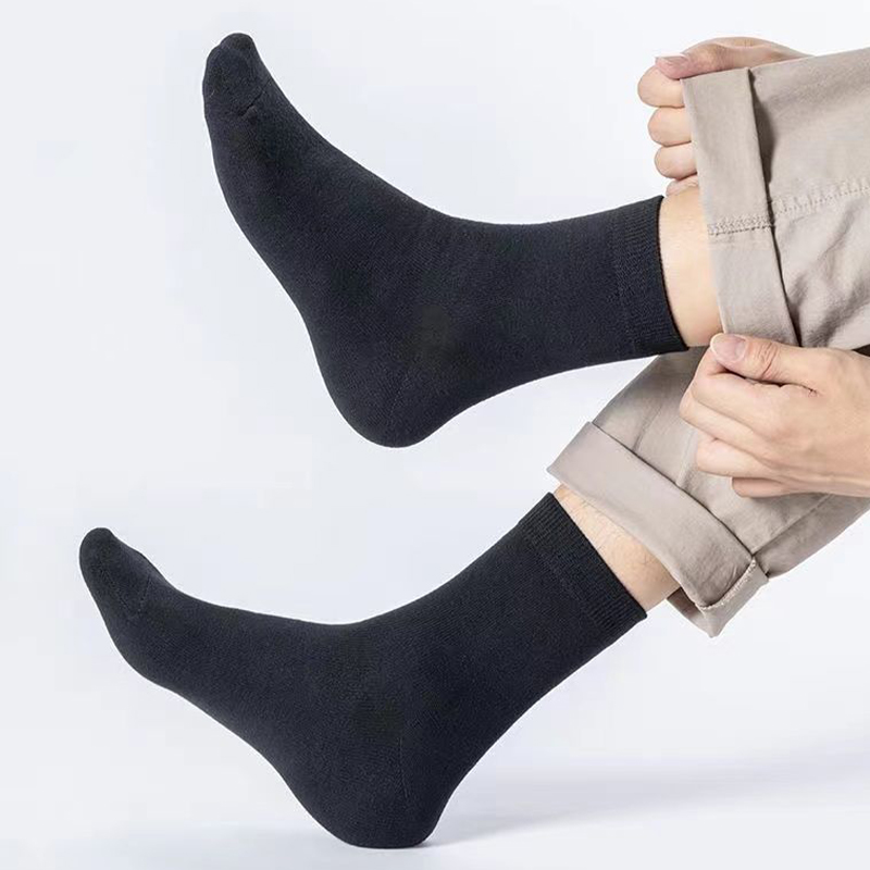 5 pares de calcetines clásicos de moda para hombre, calcetines suaves y transpirables de tubo medio, calcetines informales cómodos e informales de negocios para hombre de alta calidad