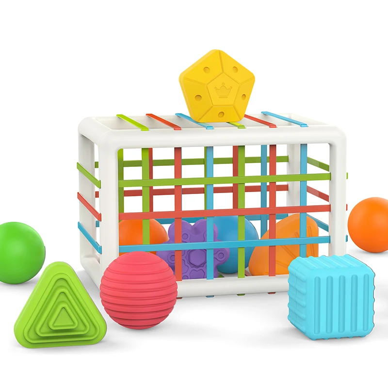 Giocattolo puzzle per la coordinazione occhio-mano sportiva con blocchi di colore a cubo per bambini