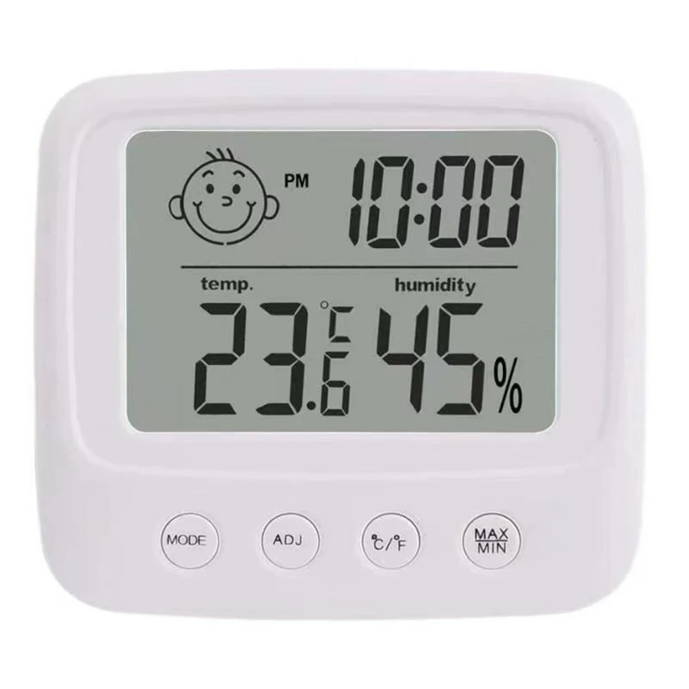 Indoor Thermometers Digital Meter Hygrometer Room Thermometer and Humidity Gauge with Clock Humidity Temperature Tool