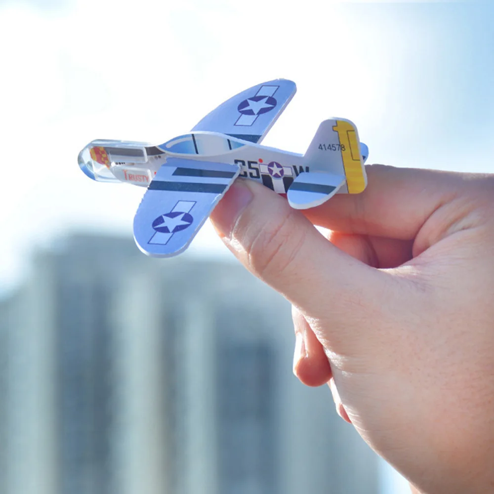 10-1 個ミニ DIY 手投げ飛行グライダー飛行機子供のゲームおもちゃ泡飛行機パーティーの好意ギフト屋外打ち上げ戦闘機のおもちゃ