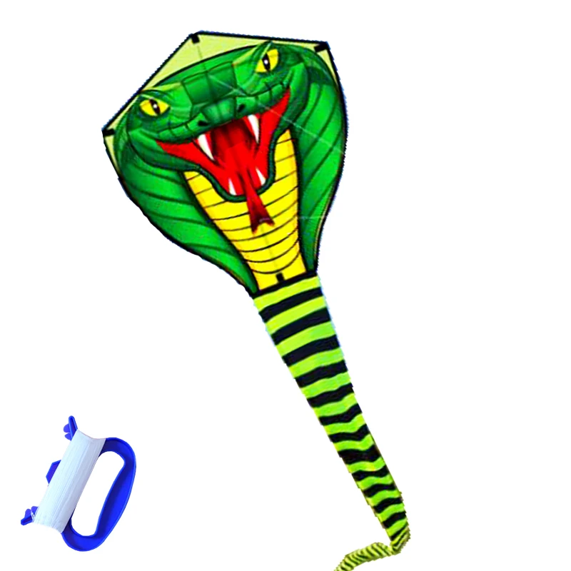 Il serpente forte con una lunga coda colorata! Enormi aquiloni serpente per principianti per bambini e adulti viene fornito con cordino e manico