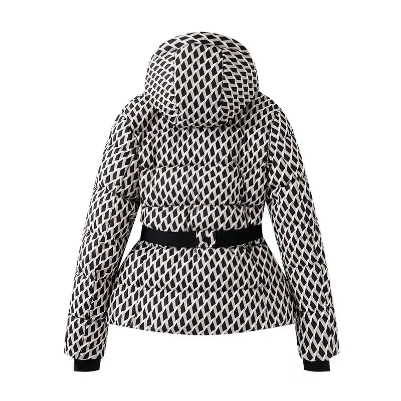 Veste à capuche en coton pour femmes, nouvelle mode, taille avec ceinture, pour les déplacements, chaude, coupe-vent, plus confortable à porter, 2025