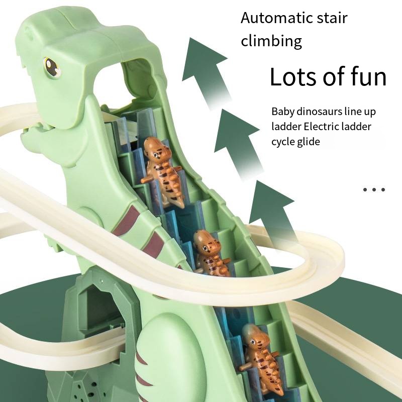 Dinosaur assembly puzzle fun electric slide track toy car birthday gift