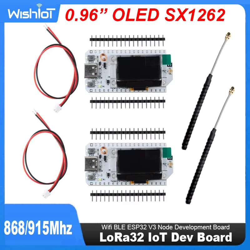 0,96 Zoll OLED SX1262 Wifi BLE ESP32 V3 Node Development Board LoRa32 IoT Dev Board 868/915 MHz Antenne verbesserte Version