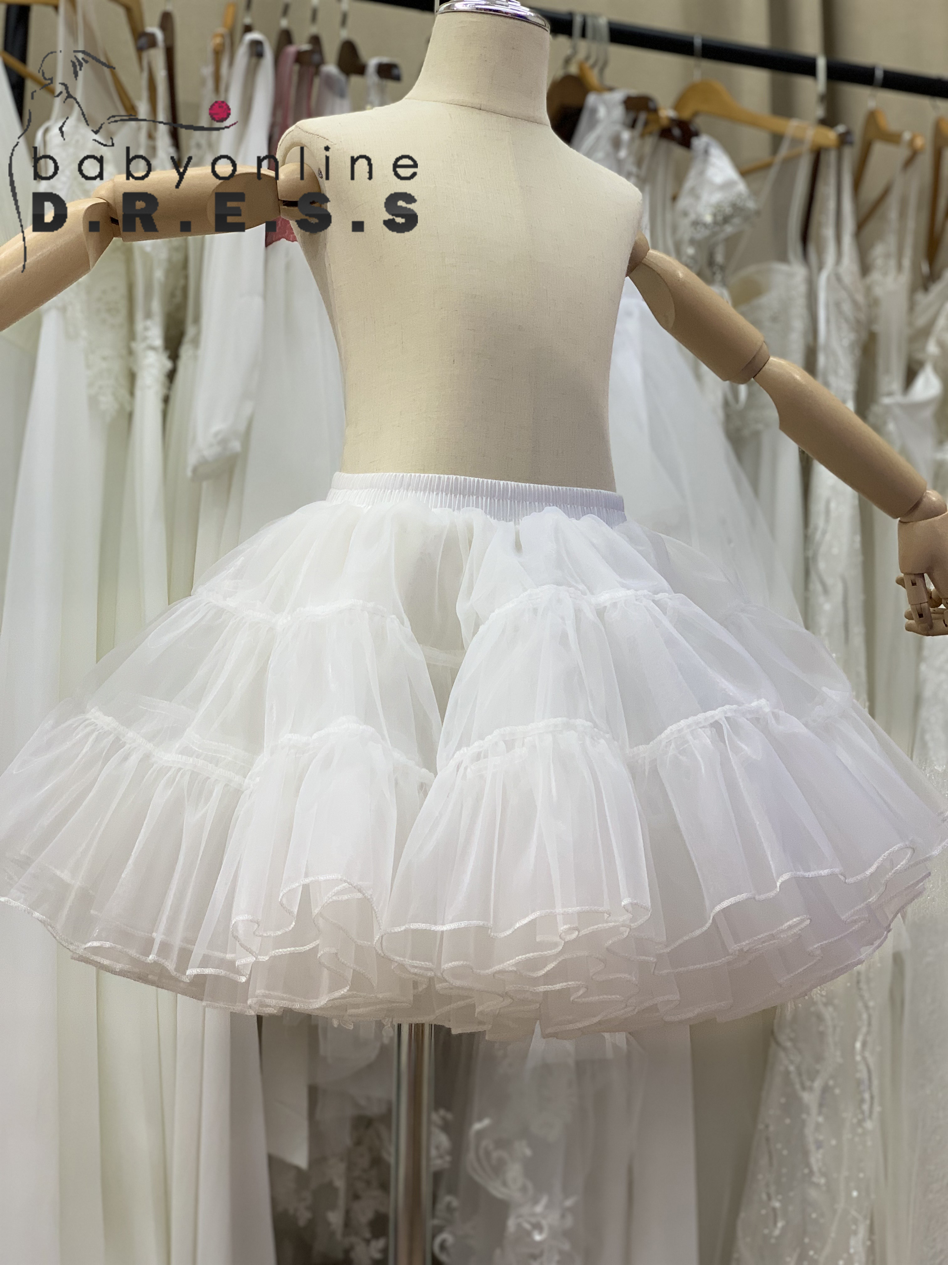 BABYONLINE Mutil Rock Undertutu Rousing Annie Petticoat Weiß/Elfenbein/Schwarz TÜLL TUTU – ERWACHSENE STANDARD/PLUS