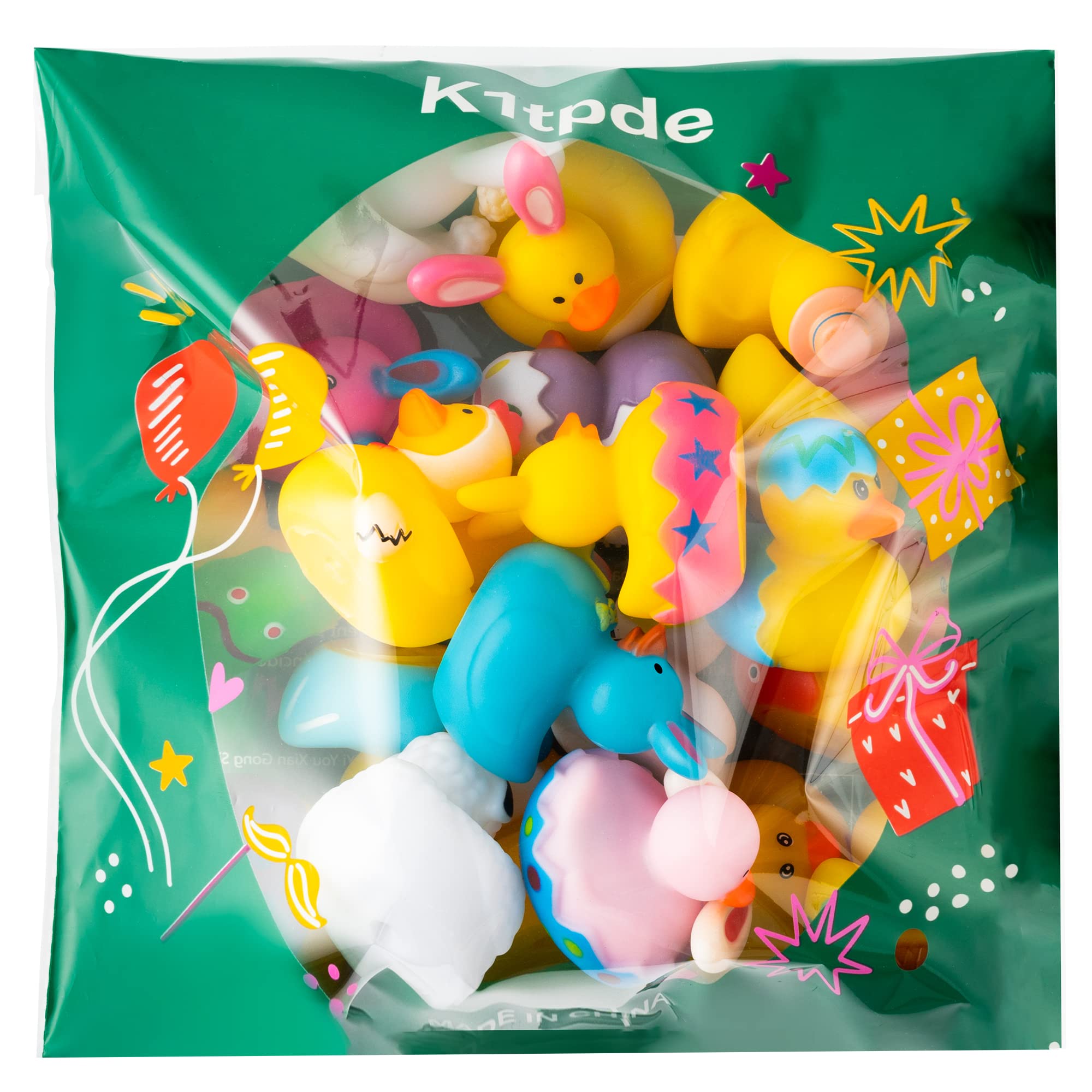 2/6/12/24pcs Easter Rubber Ducks, Mini  Bunny Rubber Duckies Bath Toys for Kids,  Easter Basket Stuffers and Party Favors