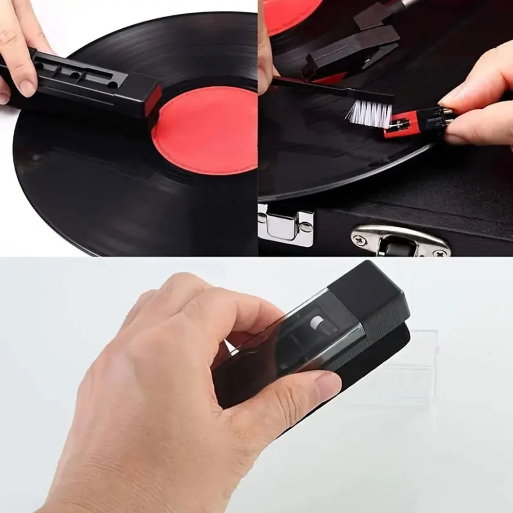 1 Set Anti Static Vinyl Record Cleaner Dust Remover Brush for Phonograph Turntable LP Vinyl Records Cleaning Kit