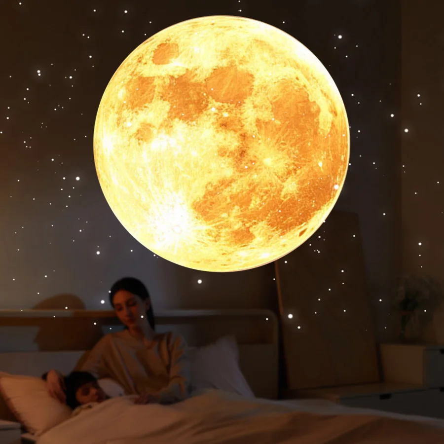 USB Mond Projektion Lampe Planet Projektor Austauschbare LED Nachtlicht Erde Mond Projektion Hintergrund Atmosphäre Wand Lampen