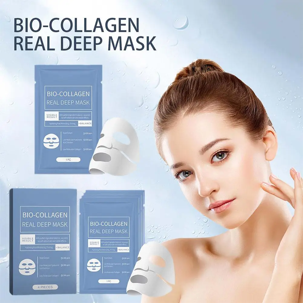 Bio colágeno Real máscara profunda reduce los poros hidratación profunda mascarilla facial durante la noche hidratante refrescante brillo cuidado de la piel facial