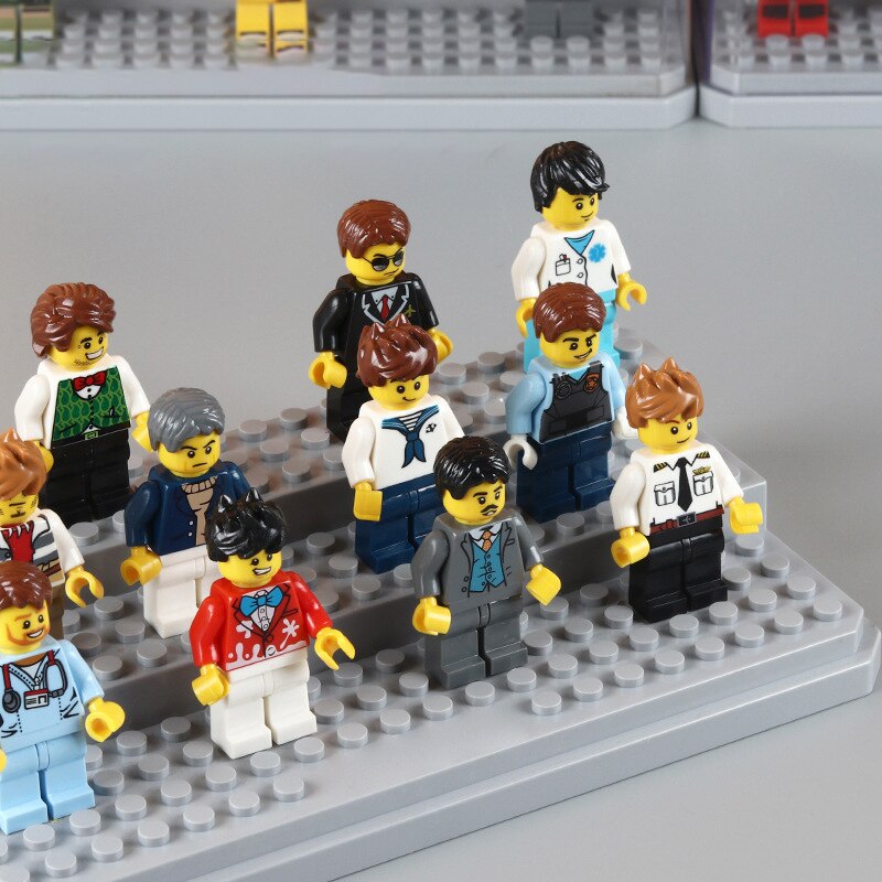 Building Blocks Mini Figura Display Cabinet Compatível com Lego Empilhável sem Montar um Caso Poeira Clara
