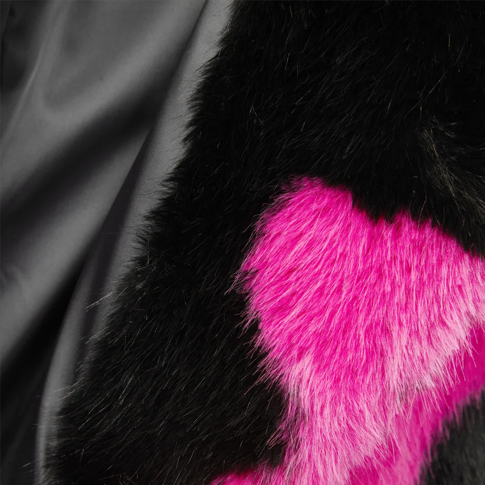 Abrigo de piel de visón Artificial para mujer, abrigo con estampado de vaca, diseño contrastante, novedad de invierno, 2023