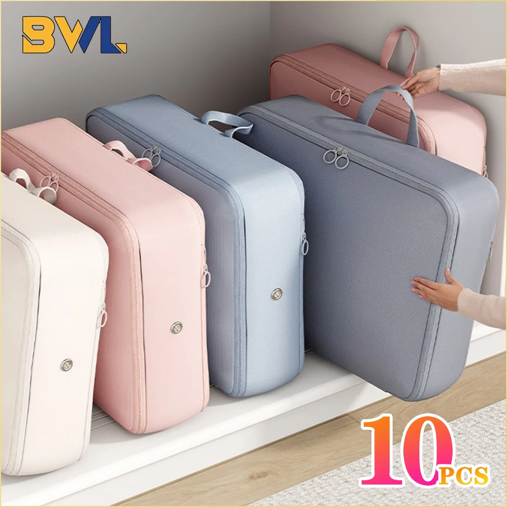 Bolsa de embalaje de compresión plegable para el hogar, bolsa de almacenamiento de ropa de gran capacidad, bolsa de compresión portátil de viaje, 1-10 Uds.