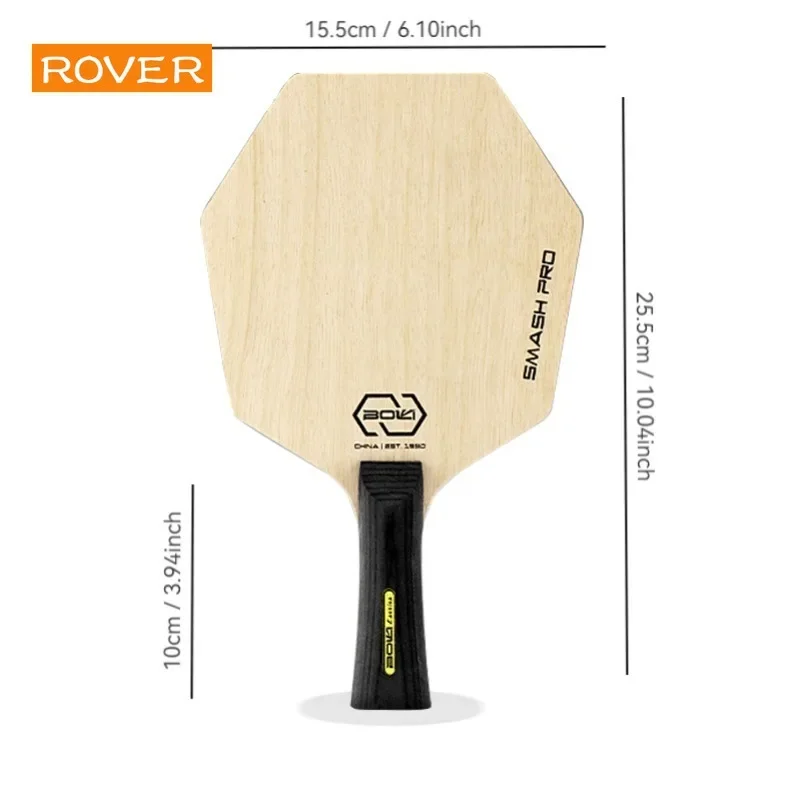 Placa Base hexagonal para bate de tenis de mesa, área de golpe más grande, hoja de madera pura, paleta profesional para entrenamiento de Ping Pong ofensivo