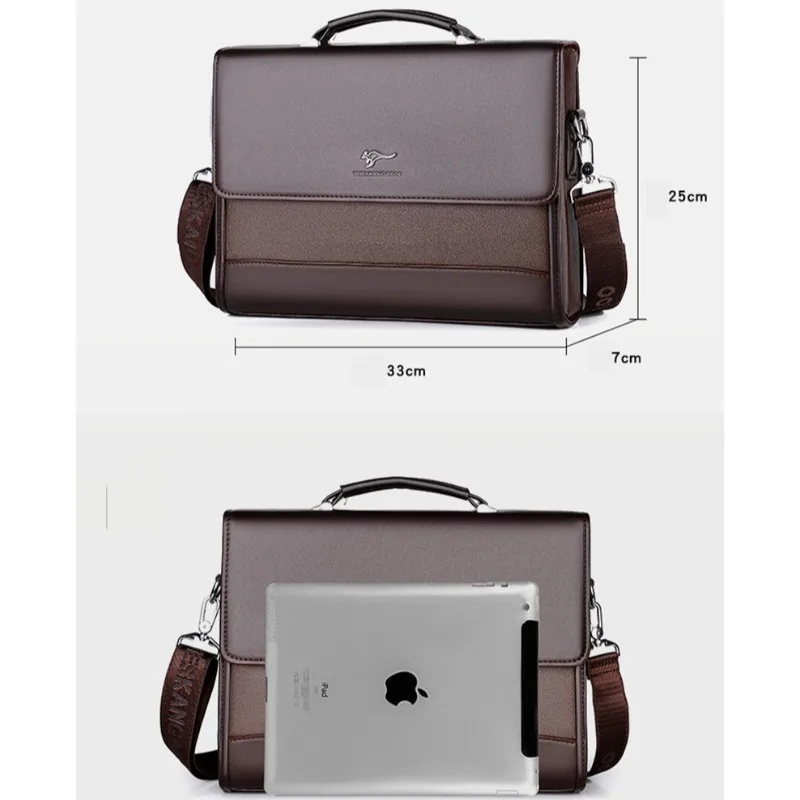 Lado quadrado crossbody saco documento de couro executivos pastas para homens designer negócios sacola carteira bolsa ombro