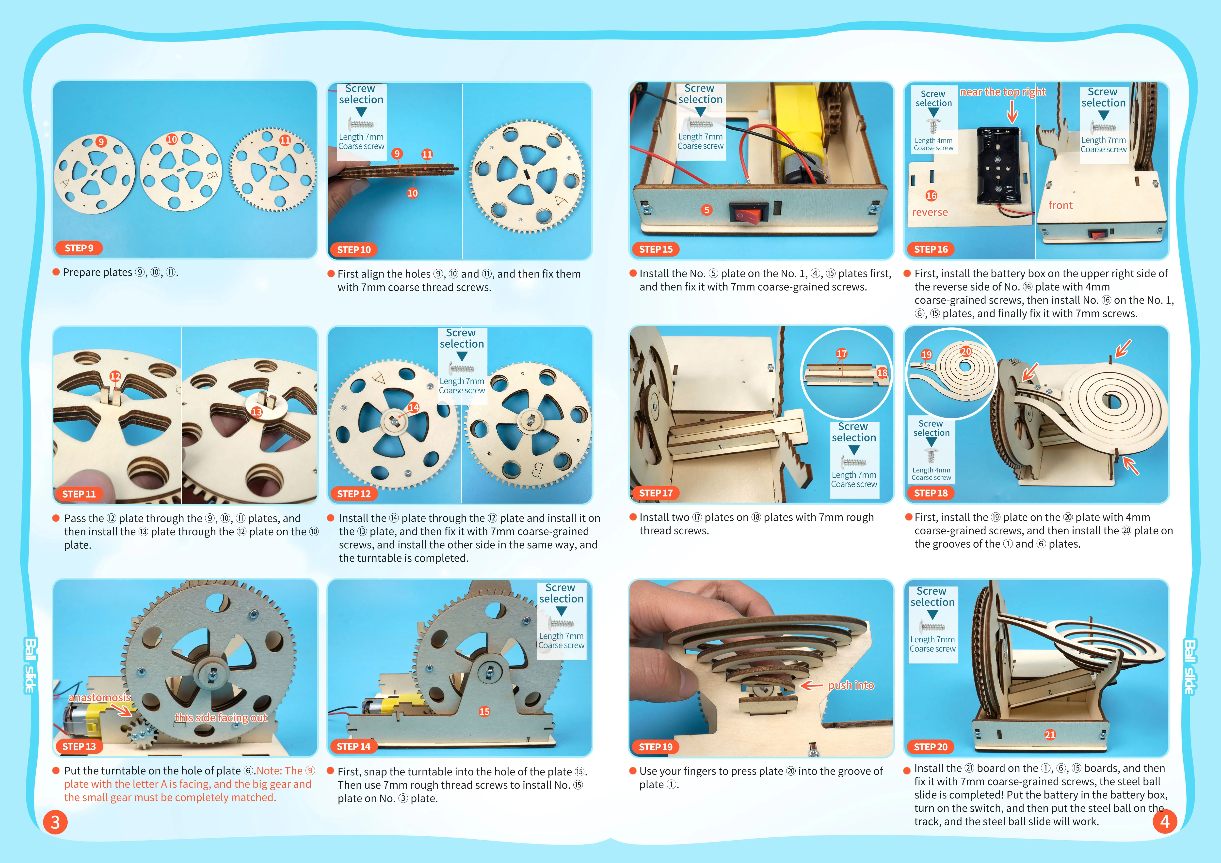 DIY Assemble Mechanical Marble Run Gear Model Technology STEM Kit Children Science Toys Teaching Material for Kids Learning