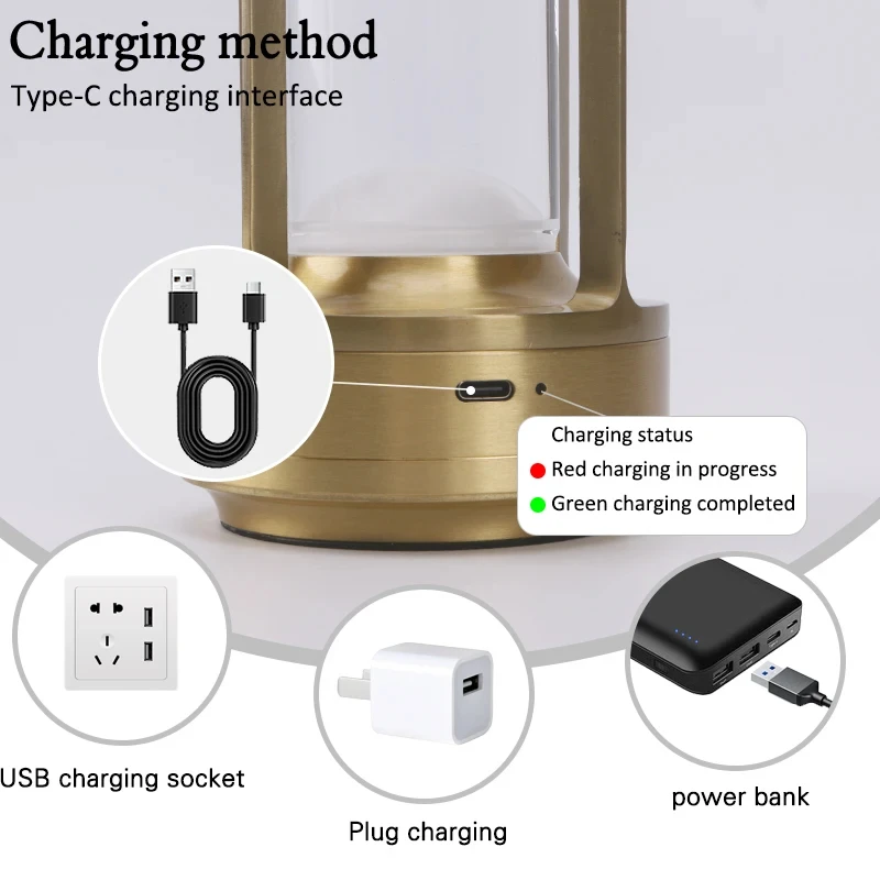 โคมไฟตั้งโต๊ะสีดำทองเงินไฟกลางคืนสัมผัส USB ชาร์จแสงโดยรอบเหมาะสำหรับห้องนอนห้องนั่งเล่น