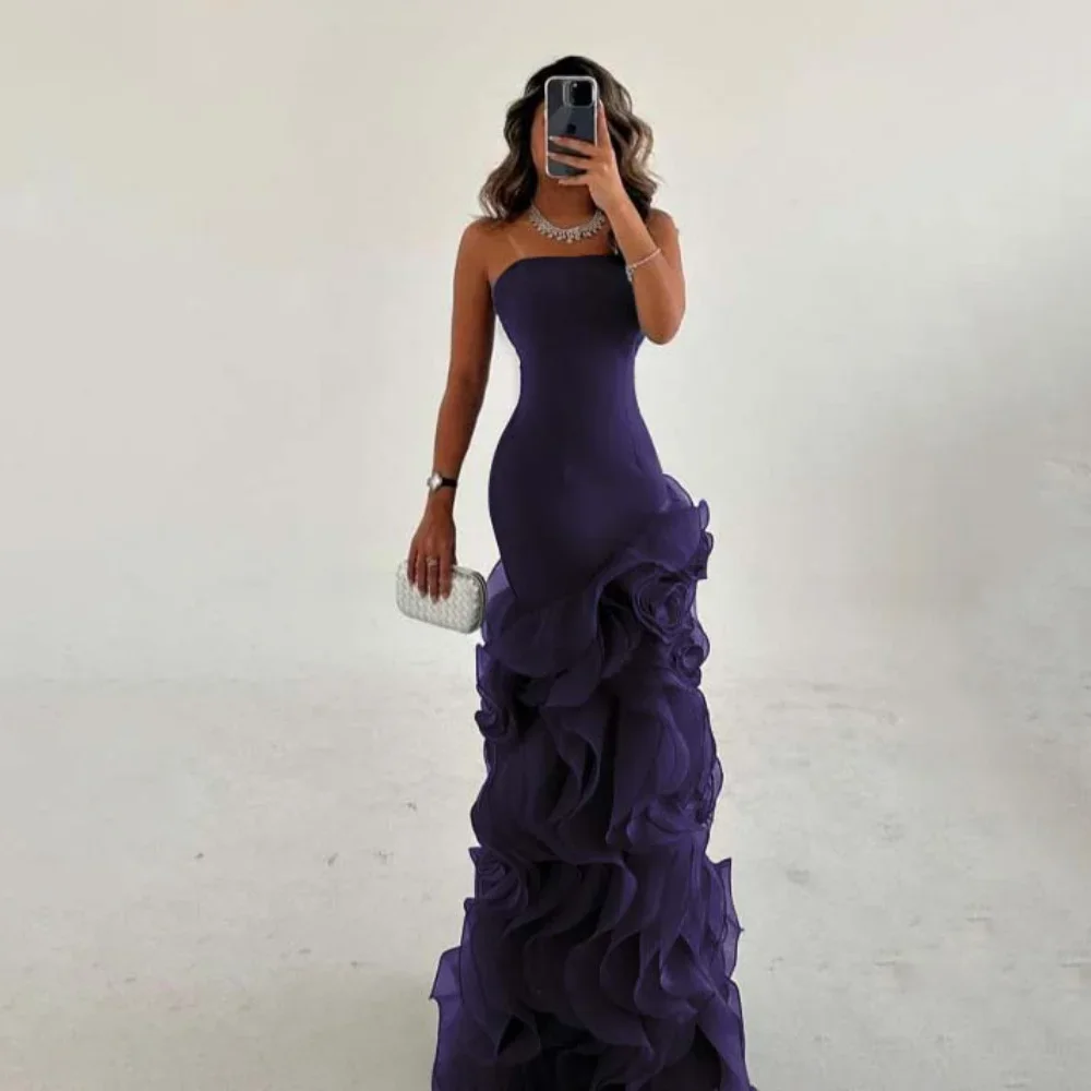 RFYR Asymmetrisches Abendkleid, abgestufte Schichten, Partykleid für Damen, Meerjungfrau-Abendkleider, formelle Anlässe, individuell gestaltet