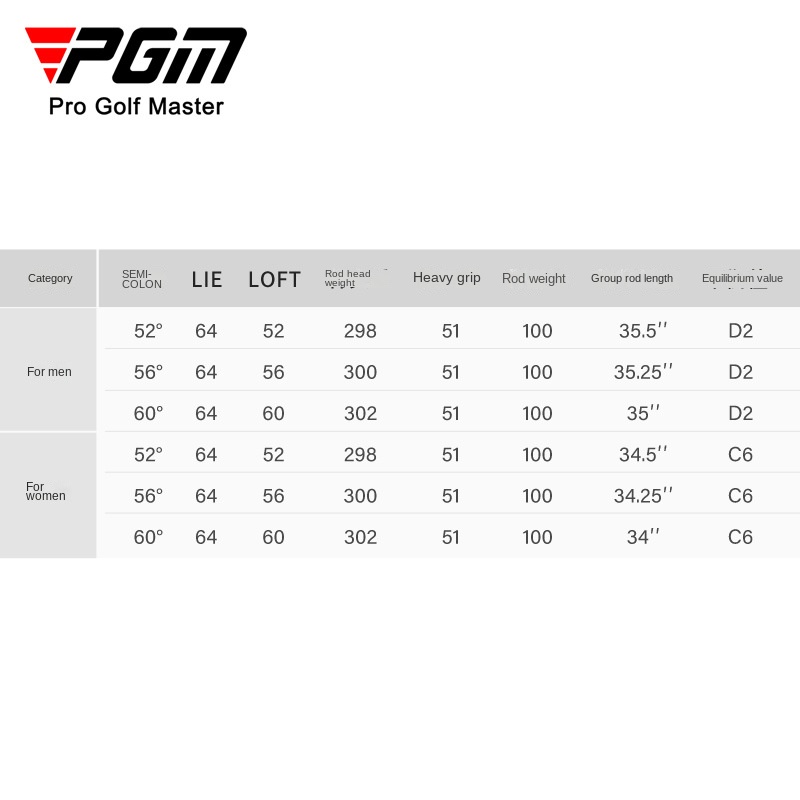 PGM 골프 클럽 샌드 웨지 클럽 52/56/60도 남성 여성 실버 스테인레스 스틸로드 헤드 SG010