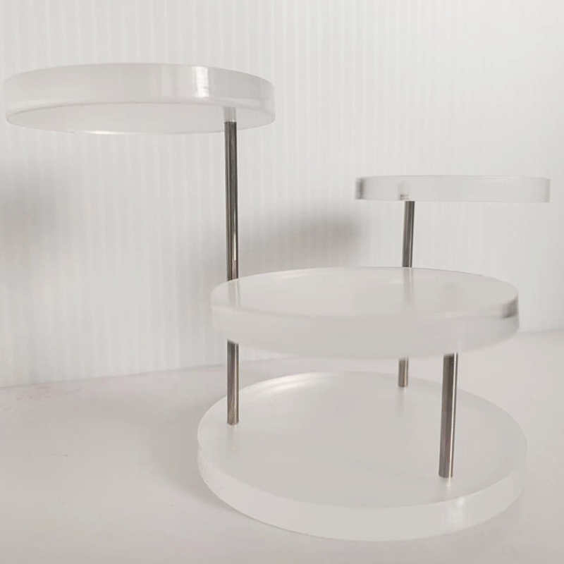 3-lagen verkopen mode temperament hoogwaardig gevoel voor acryl sieraden displaystandaard / meerlaags rond taart- en dessertrek