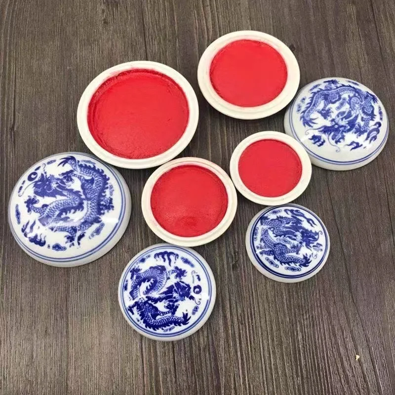 6/7cm Calligraphy and Printing Mud Authentic Chinese Painting Copybooks Calligraphy Seal Ancient Style Red Cinnabar Printing Oil