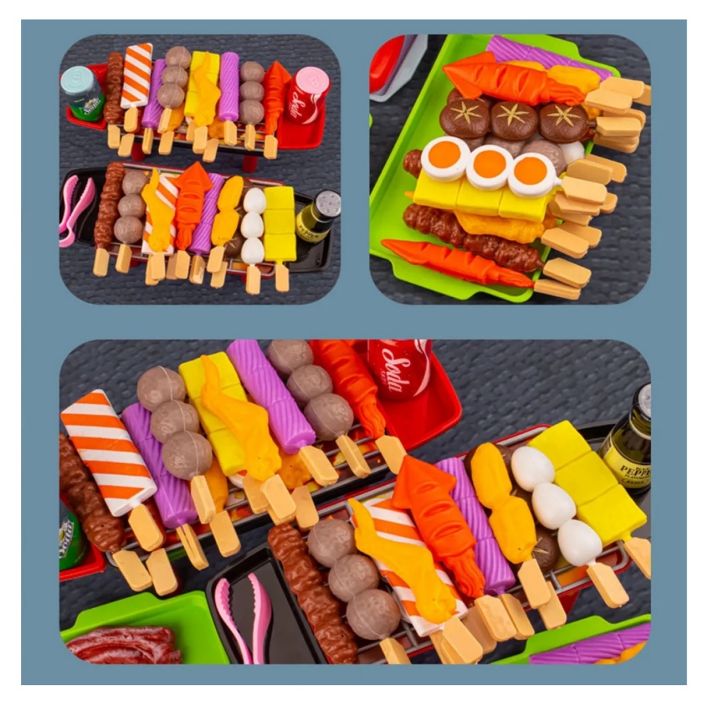 Juguetes de cocina para vestir para bebé, juego de barbacoa para niños, utensilios de cocina para barbacoa simulada, comida simulada, Cosplay, juguetes educativos de regalo