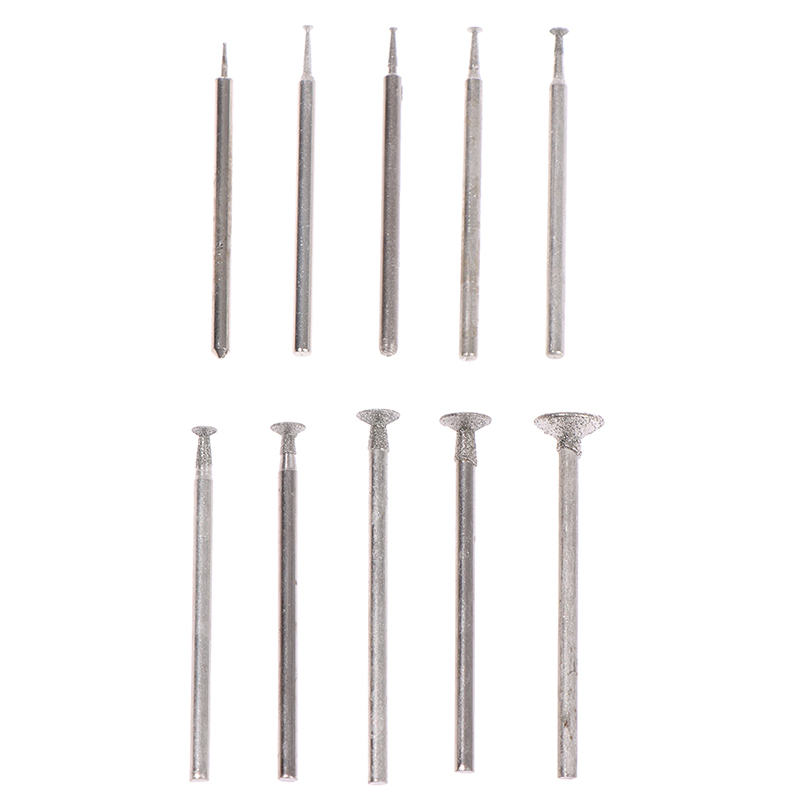 10 Chiếc Dremel Kèm Đường Kính 2.35Mm Chuôi Kim Cương Treo Điểm Đầu Mài Đá Ngọc Chạm Khắc Đánh Bóng Dụng Cụ