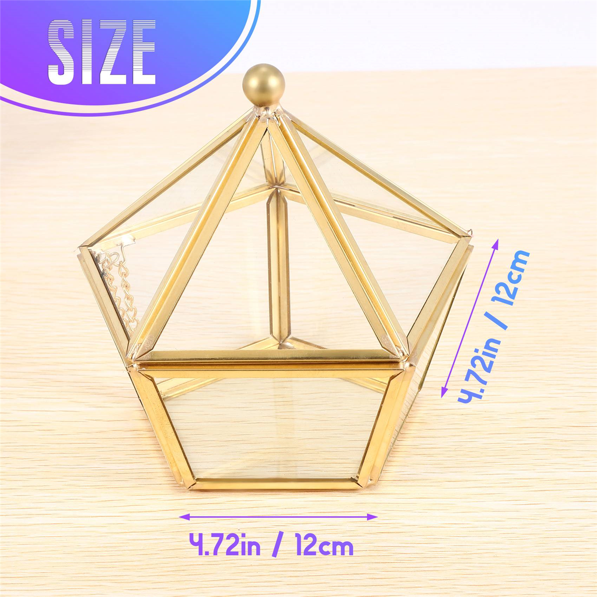 Glas Ring Box Hochzeit Schmuck Fall Unsterbliche Blume Glas Abdeckung Hause Dekoration