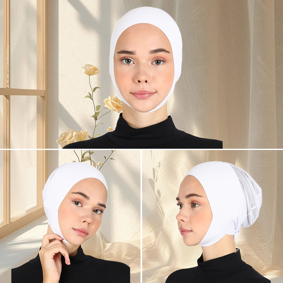 1PCS Dünne Innere Hijab Frauen Plain Instant Turban Gewinde Textur Stoff Leichte Atmungsaktive Bequeme Frauen Kopftuch