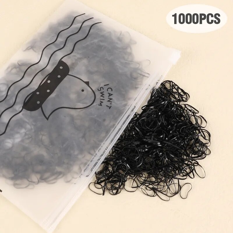 1000 pçs colorido descartável faixas de cabelo meninas elástico de borracha crianças rabo de cavalo titular bandana crianças acessórios para o cabelo