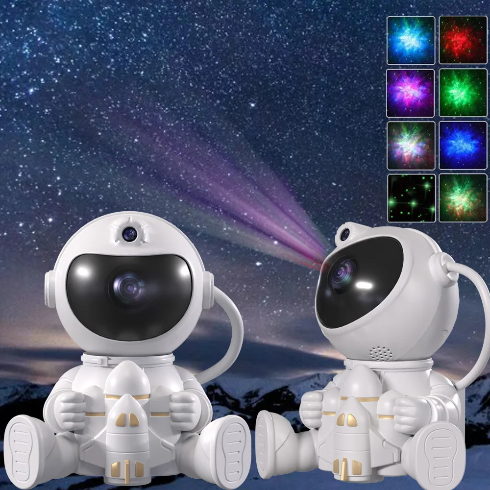 Proyector de estrellas de galaxia, luz LED nocturna, cielo estrellado, proyectores de astronauta, lámpara para decoración de dormitorio, hogar, regalos decorativos para niños