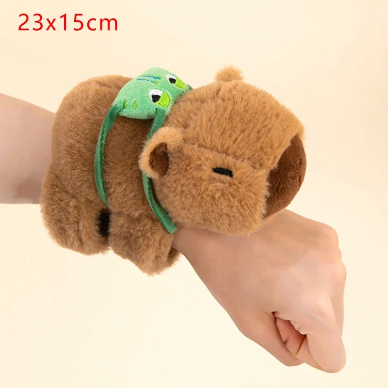 น่ารัก Capybara สัตว์ Slap Snap Wrap สายรัดข้อมือสร้อยข้อมือตุ๊กตาสัตว์ตุ๊กตา Kawaii Capybara แหวนมือสายรัดข้อมือเด็กของเล่นตลก