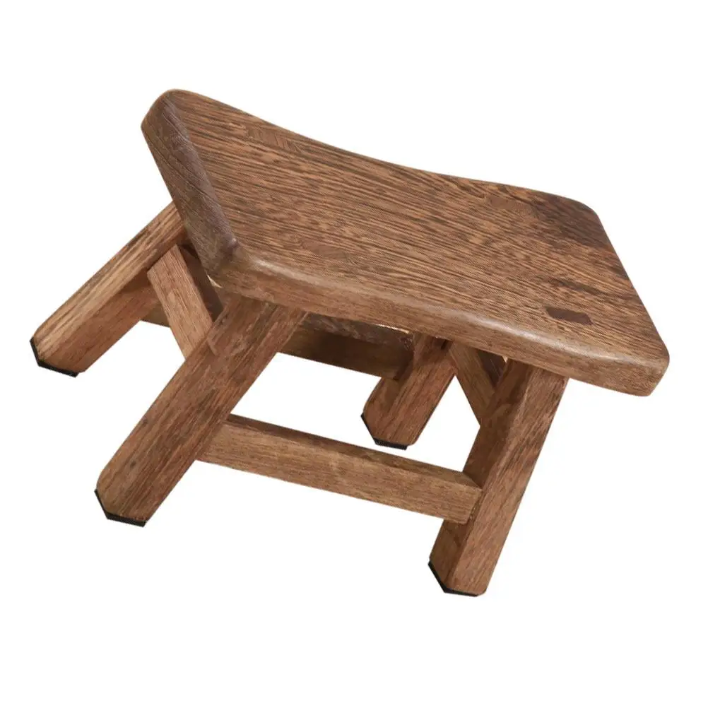 Bathing Stool 21cm Wooden Kids Bench Non Slip Stable Four Legs Children Furniture Shoe Changing Stool Household